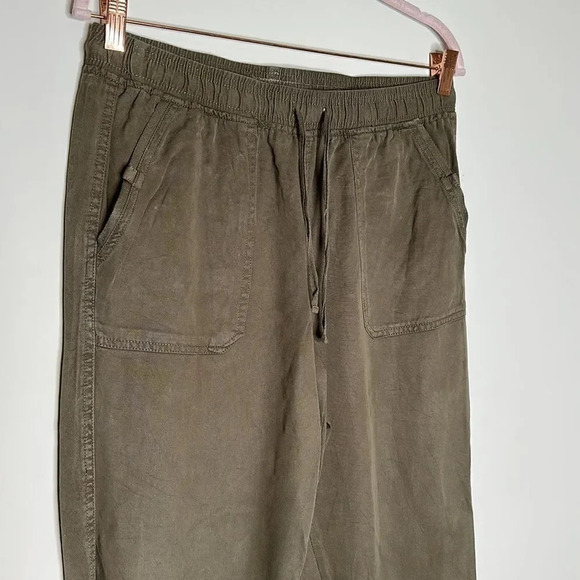 Thread Supply Women Pants Large Olive Green Stretch Waist Drawstring Jogger - Picture 4 of 9